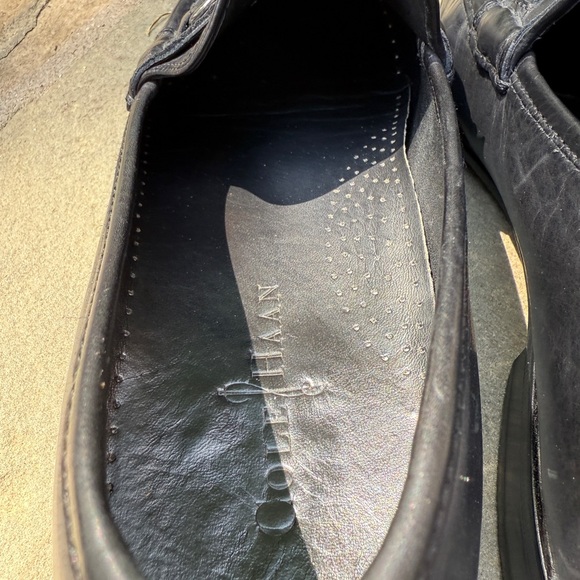 Cole Haan Black Slip-On Loafers with Silver Horsebit - Picture 10 of 12